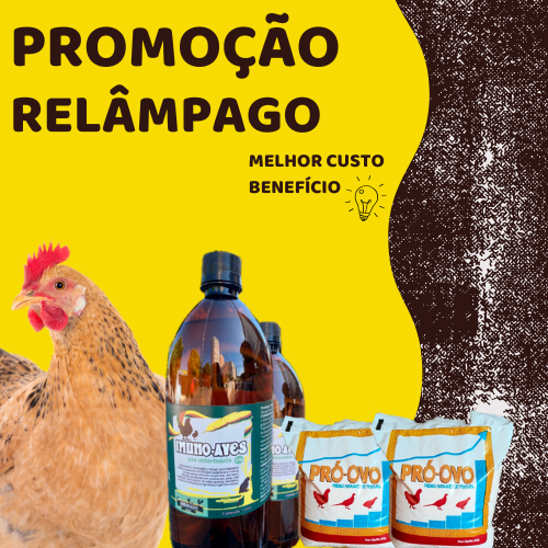 PROMOÇÃO 2 LITROS IMUNO-AVES + 2 PCTS PRÓ-OVO