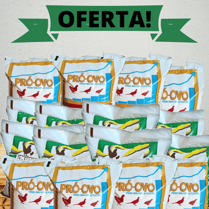 KIT 8 PCTS IMUNO-AVES 400 gramas, 8 PCTS PRÓ-OVO 500 gramas. - HOMEOGADOS AVES