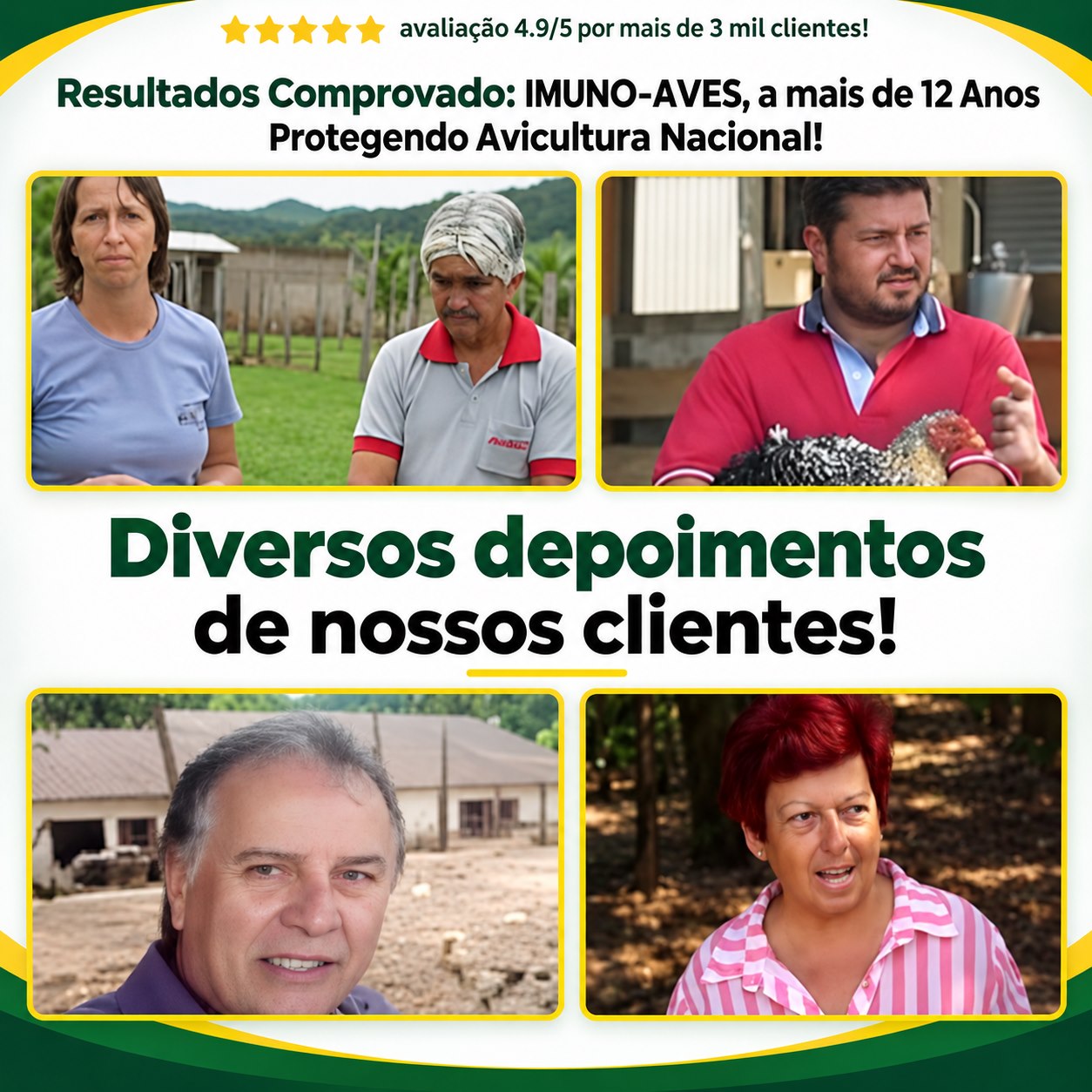 Depoimentos de clientes Homeogados Aves