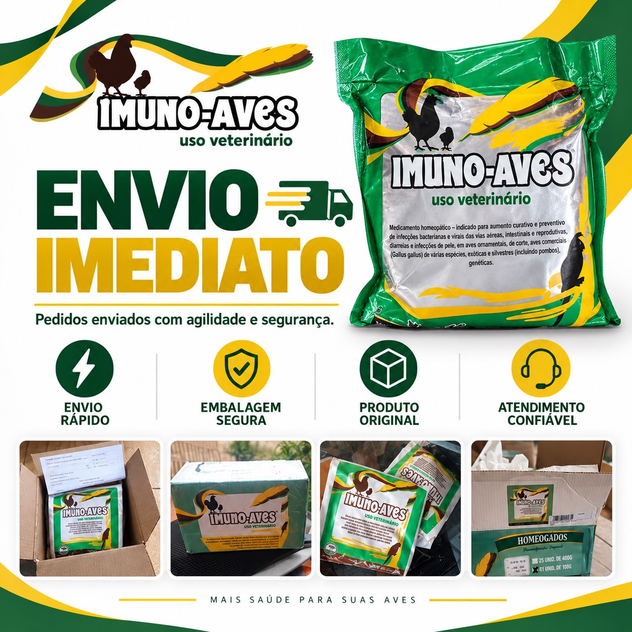 Pedidos embalados e postados
